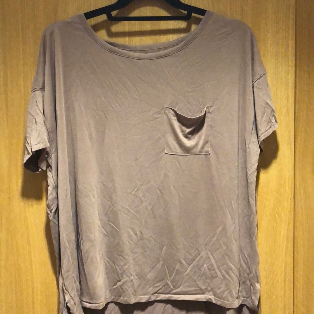 Silence + noise taupe loose top